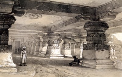 Det indre af Lanka, Ellora, Indien, 1845 af Thomas Colman Dibdin