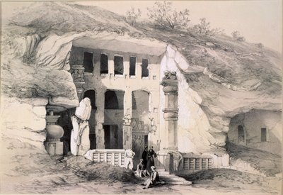Kannari, Ydre af Great Chaitya Cave, 1845 af Thomas Colman Dibdin
