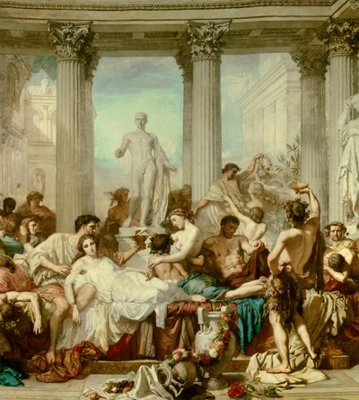 Detalje af: Dekadencens romere, maleri af Thomas Couture (1815-1879) af Thomas Couture