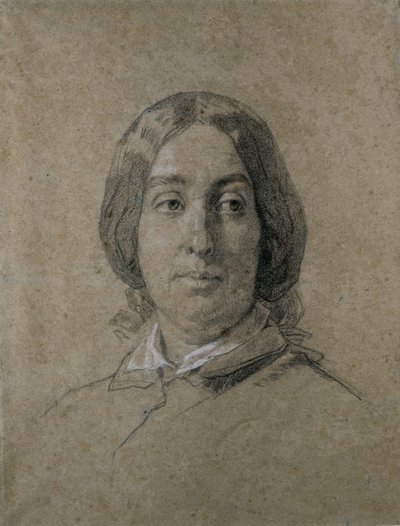 Portræt af George Sand. af Thomas Couture
