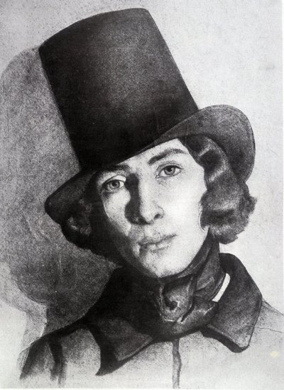 Portræt af Maurice Sand (1823-1889), søn af George Sand, 21 år gammel - Udateret tegning af Thomas Couture (1815-1879) - denne tegning blev i lang tid anset for at være hans mor George Sands tegning af Thomas Couture