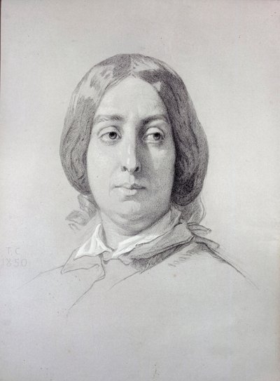 Portræt af bogstavernes kvinde George Sand (1804-1876) Aurore Dupin, Baronne Dudevant Tegning af Thomas Couture (1815-1879) 1844 Paris, Museum of Romantic Life af Thomas Couture
