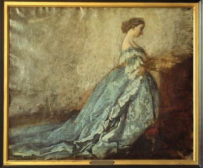 Kejserinde Eugenie i bøn ... (olie på lærred) af Thomas Couture