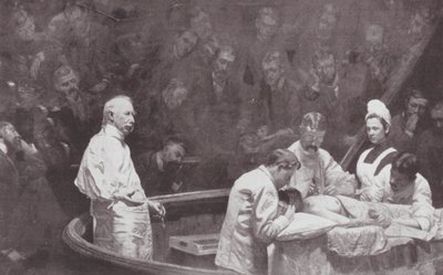 Philadelphia: Dr. D Hayes Agnew, ved afslutningen af en klinik (litho) af Thomas Cowperthwait (after) Eakins