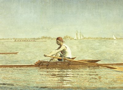 John Biglin in a Single Scull, 1873 af Thomas Cowperthwait Eakins