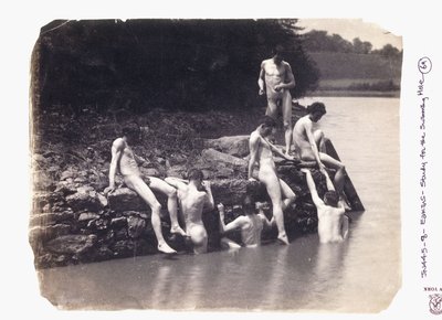 Studie til maleriet "Svømmehullet", ca. 1883 af Thomas Cowperthwait Eakins
