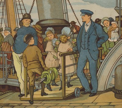 Folkestone: går om bord (farve litho) af Thomas Crane