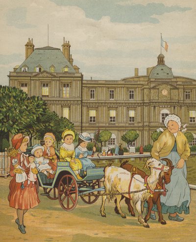 Paris: Luxembourg-haven (farve litho) af Thomas Crane
