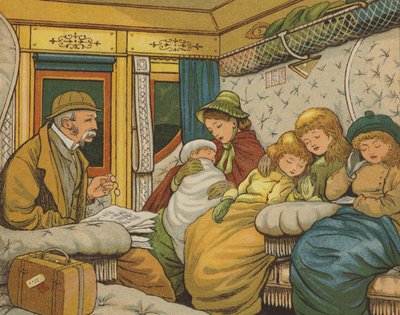 Natterejsen til Calais (farve litho) af Thomas Crane