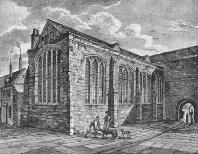 Nordøst udsigt over Kapel af den Hellige Treenighed, Leadenhall, City of London, c1825 1906 af Thomas Dale