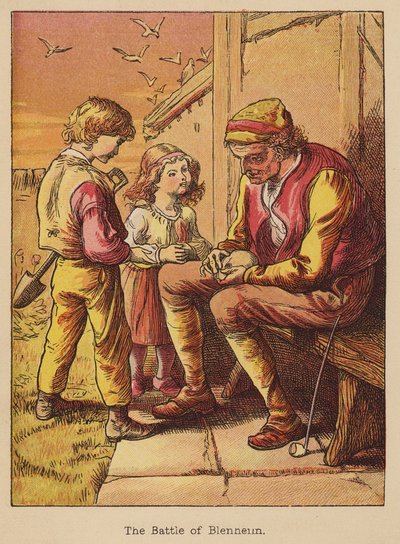 Slaget ved Blenheim (koloreret stik) af Thomas Dalziel