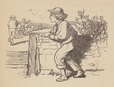 Det blinde barn (koloreret kobberstik) af Thomas Dalziel