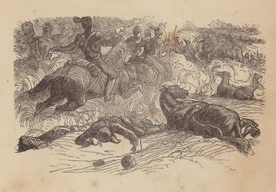 Den lette brigades angreb (koloreret gravure) af Thomas Dalziel