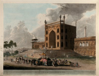Den østlige port til Jummah Musjid i Delhi af Thomas Daniell