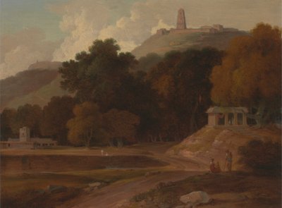 Bakket landskab i Indien af Thomas Daniell