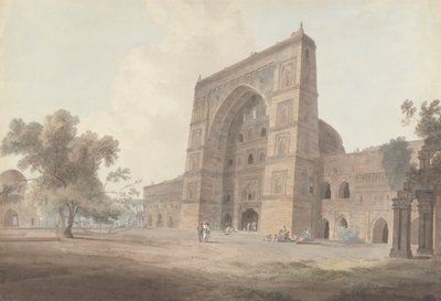 Hovedindgangen til Jami-moskeen, Jaunpur af Thomas Daniell