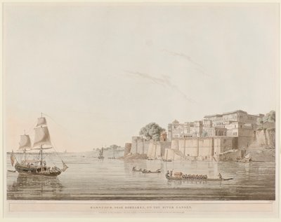 Ramnagar, nær Benares, ved floden Ganges af Thomas Daniell