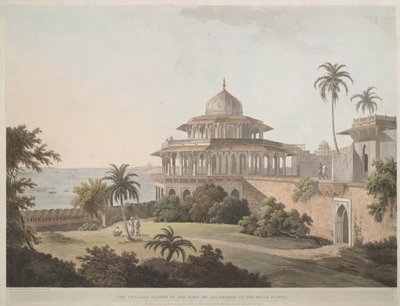Chalees Satoon i fortet i Allahabad ved floden Jumna af Thomas Daniell
