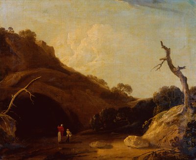 Indgangen til en hule nær Gyah (olie på lærred) af Thomas Daniell