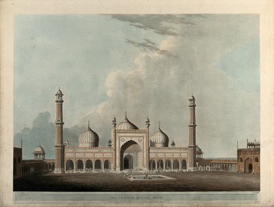 Jummah Musjed, Delhi af Thomas Daniell