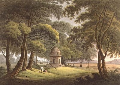 The Tomb of a Moorish Lady, Bengal, indgraveret af Joseph Constantine Stadler (fl.1780-1812) pub. af Edward Orme (1774-c.1820) 1803 (litho) af Thomas Daniell