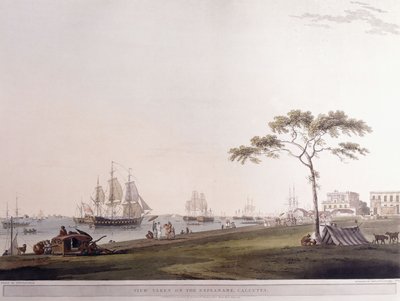Udsigt taget på Esplanade, Calcutta, 1797 af Thomas Daniell
