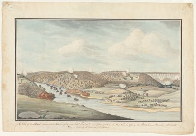 Angreb mod Fort Washington, ca. 1776-1812 (akvarel) af Thomas Davies
