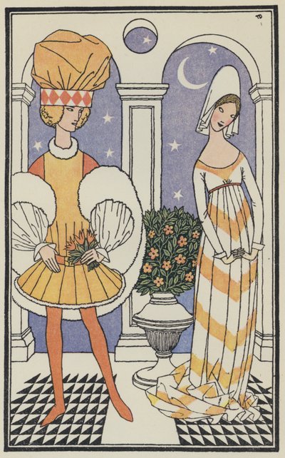 Illustration til Boccaccios Dekameron (farvelitografi) af Thomas Derrick
