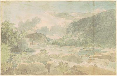 Harpers Ferry from Below, ca. 1825-26 (pen & blæk med akvarel på papir) af Thomas Doughty