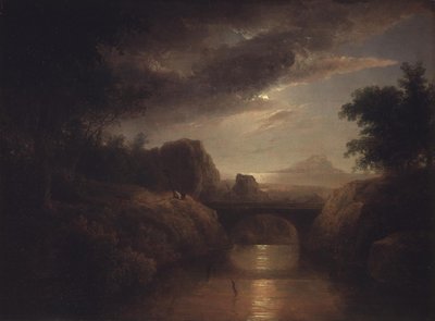 Månebelyst landskab af Thomas Doughty