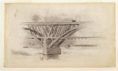 Tegning af Girard Avenue-broen / Verso-skitse af en åre af Thomas Eakins