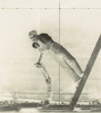 Mand på en stige med dissekeret hesteben, 1880