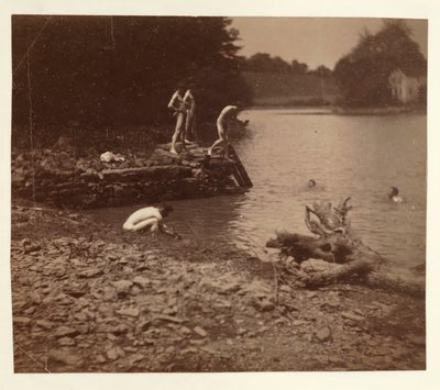 Studie til Svømning, 1883. af Thomas Eakins