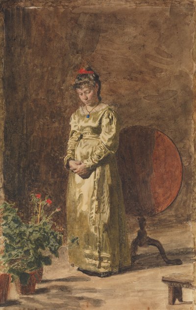 Ung pige mediterer, 1877. af Thomas Eakins