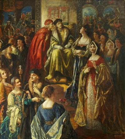 Kong Henrik VII bøder Bristol-borgerne, fordi deres koner var så fint klædt af Thomas Edwin Mostyn