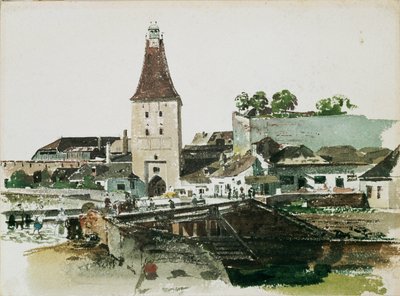 Wiener Tor-byporten i Krems (watercorlour) af Thomas Ender