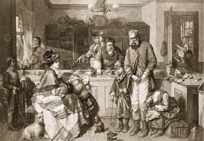 Fra hånd til mund - Han var en af de få, der ikke ville tigge, pub. 1879. af Thomas Faed
