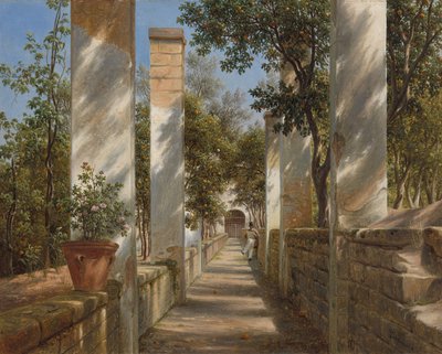Pergola med appelsiner, ca. 1834 (olie på papir monteret på lærred) af Thomas Fearnley
