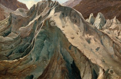 Studie fra Grindewald-gletsjeren af Thomas Fearnley