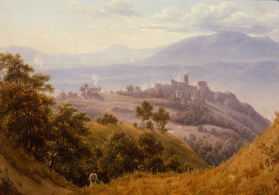 Udsigt over Olevano, ca. 1834 (maleri) af Thomas Fearnley