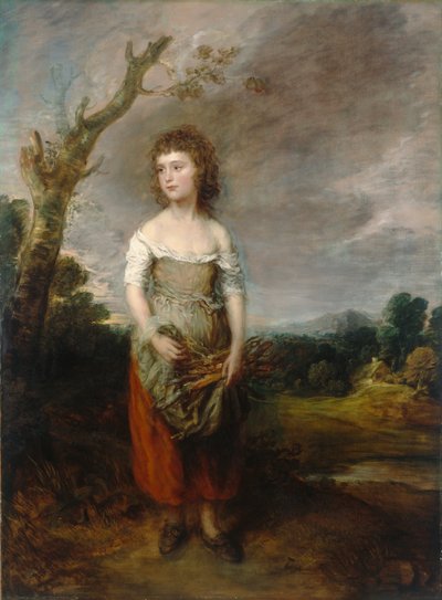En bondepige samler tøser i en skov af Thomas Gainsborough