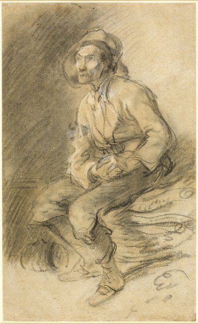 En træmand sidder på et bundt pindebrænde af Thomas Gainsborough