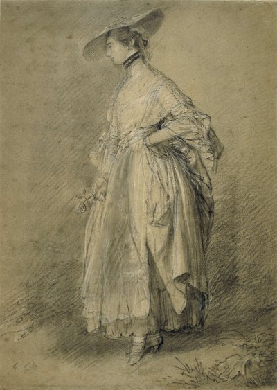 "En kvinde med en rose" af Thomas Gainsborough