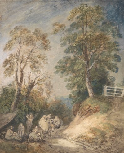 Country Lane med sigøjnere hvilende af Thomas Gainsborough