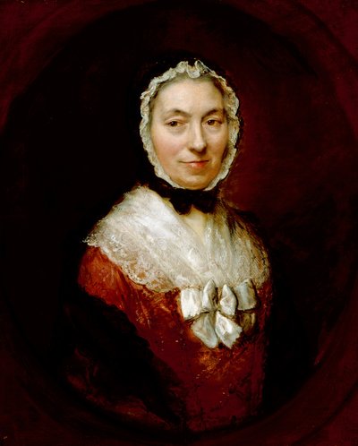 Lady In A Mob Cap (olie på lærred) af Thomas Gainsborough