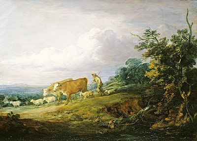 Landskab (olie på lærred) af Thomas Gainsborough