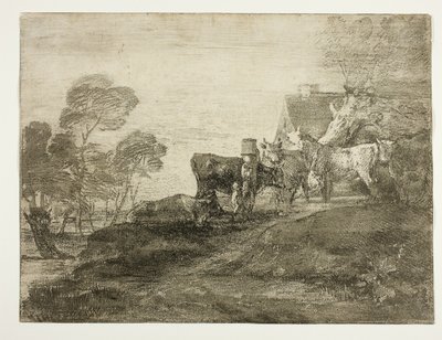 Landskab med kvæg ved et sommerhus af Thomas Gainsborough