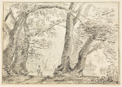 Mand med hund i skoven af Thomas Gainsborough
