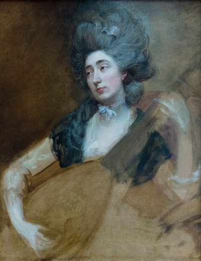 Margaret Gainsborough holder en theorbe, ca. 1777 (olie på lærred) af Thomas Gainsborough