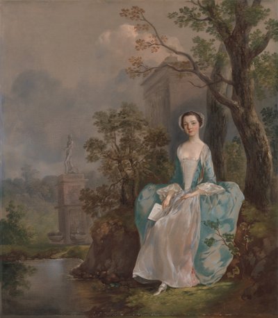 Portræt af en kvinde, ca. 1750. af Thomas Gainsborough